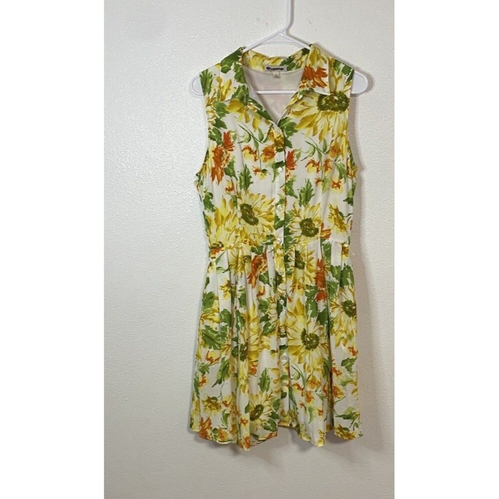 Womens Vintage db Fit & Flare Collared Floral Lined Dress Size 12 - Picture 14 of 16